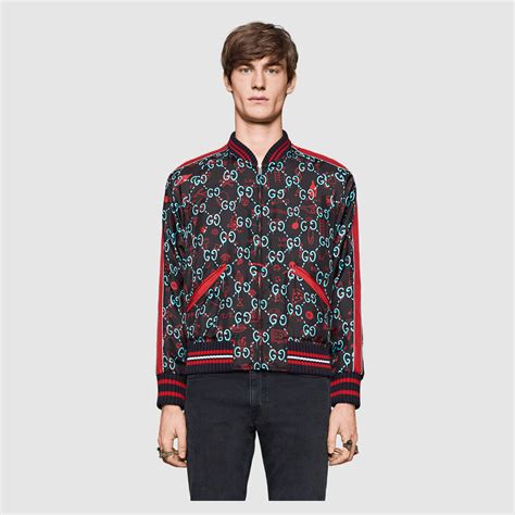 gucci print bomber|gucci ghost bomber.